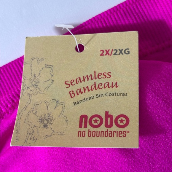 NOBO Seamless Bandeau Bra Tube Top Strapless Ribbed Padded Versatile Comfort 2X - Picture 9 of 10